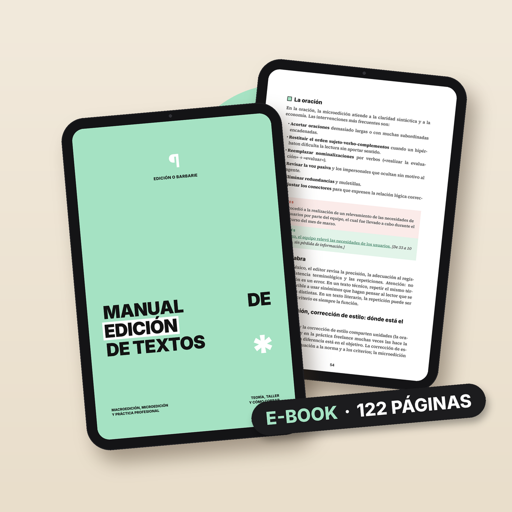 Manual de edición de textos en dos tablets