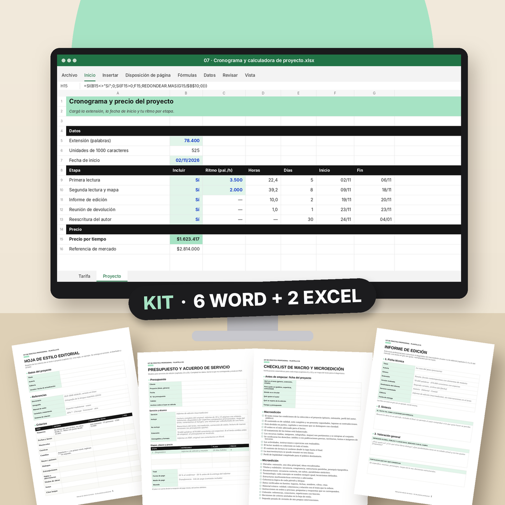 Kit de práctica profesional en Word y Excel